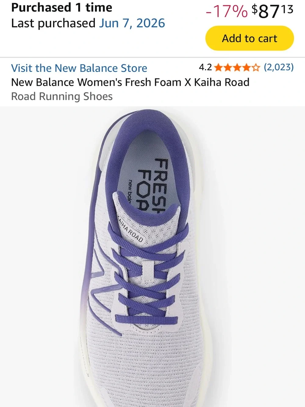 Womens Lightweight Grey Running Shoes with purple Accents